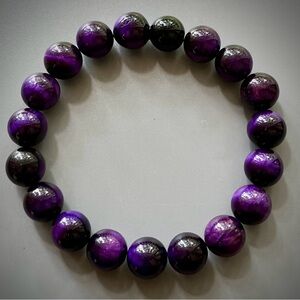 Purple Tigers Eye Handcrafted Bead Bracelet